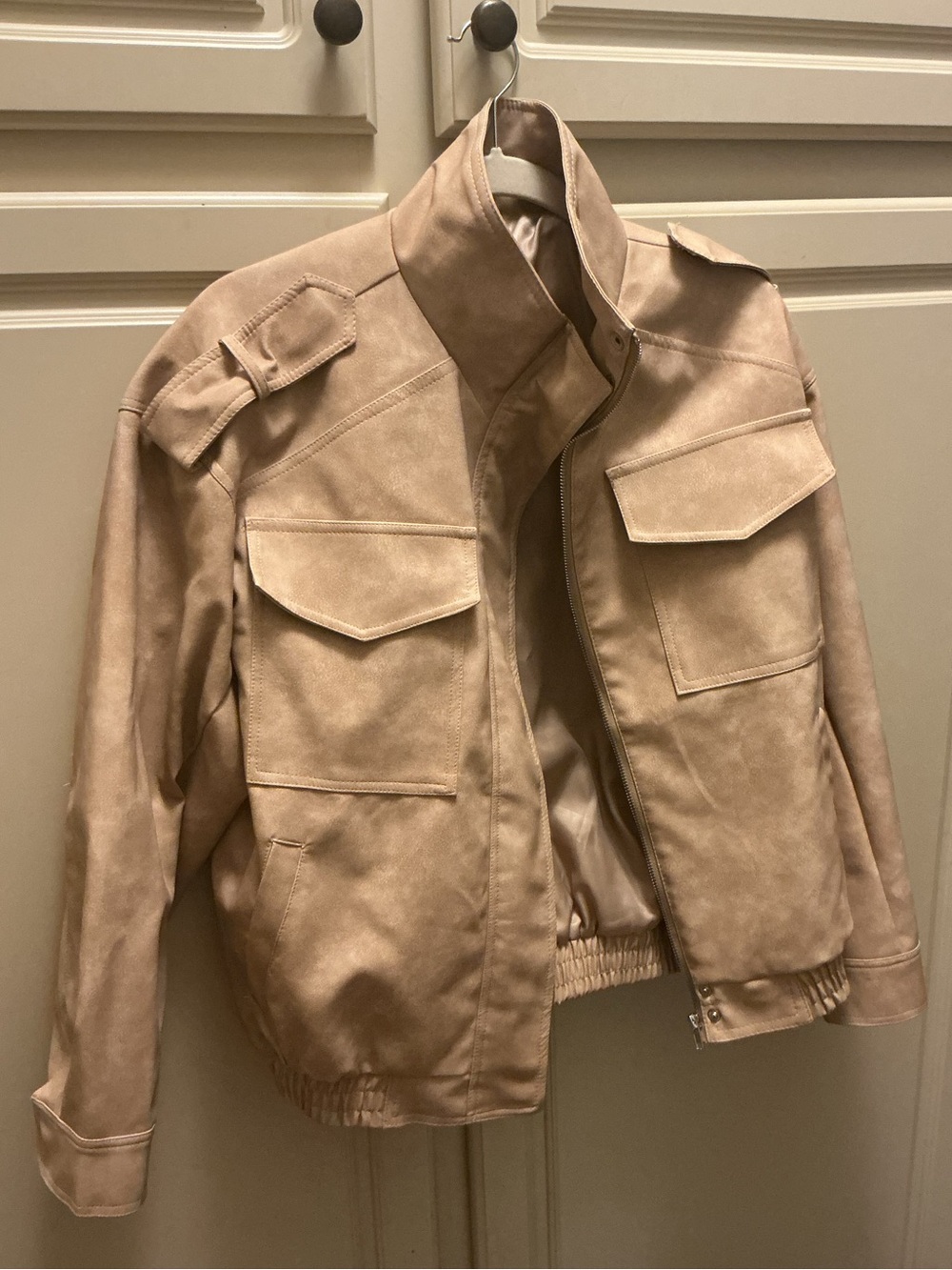 Tan Faux Leather Jacket